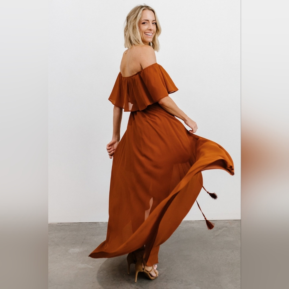 Baltic Born Victoria Off Shoulder Maxi Dress, Spice, Size XL - Picture 8 of 14